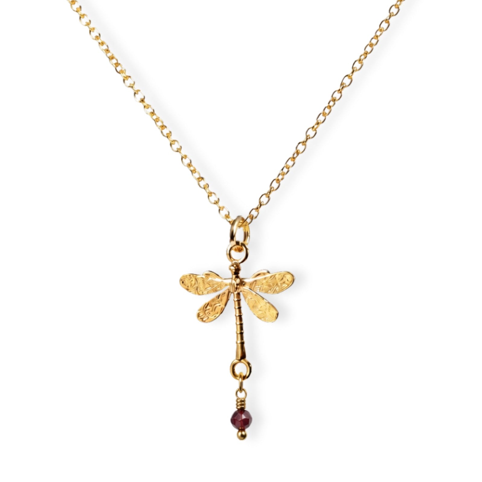Ketting libel met granaat edelsteen
