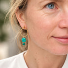 Statement oorbellen edelsteen malachiet