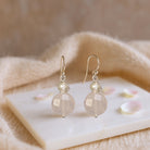 Oorbellen rozenkwarts en zoetwaterparels