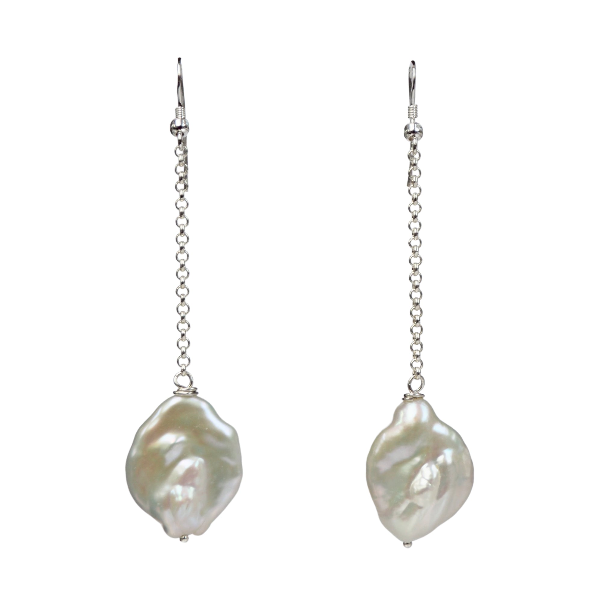 OHRRINGE Statement of faceted freshwater pearls with elements of gilded sterling popular silver (925)