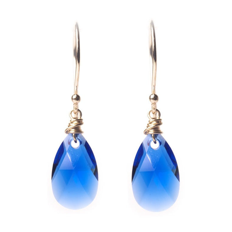 Sterling zilveren oorbellen Swarovski Elements Konings blauw